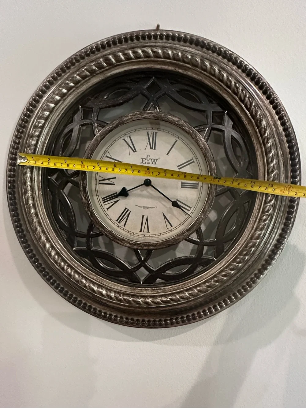 ECW CO. CELTIC KNOT DESIGNS CLOCK ANTIQUE LOOK! 20” SO BEAUTIFUL! 😍🕰️